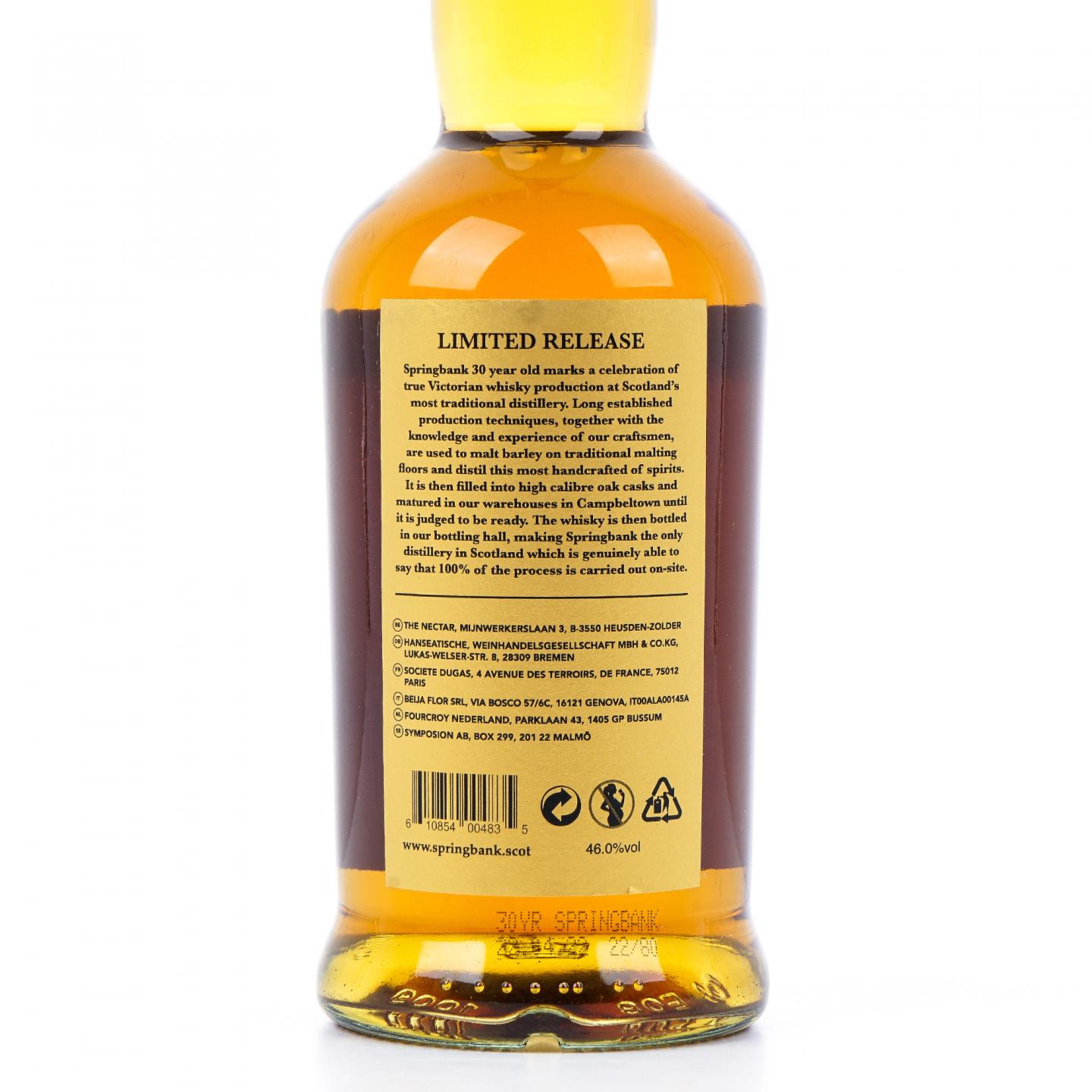 Springbank 云顶 30年 2022