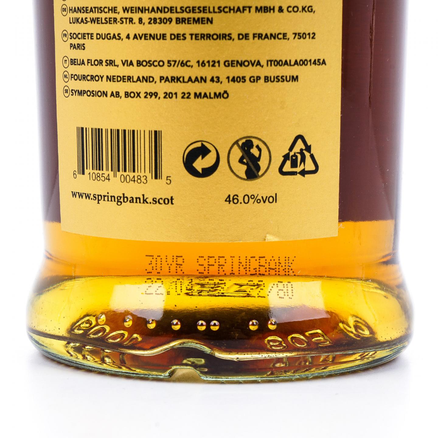 Springbank 云顶 30年 2022