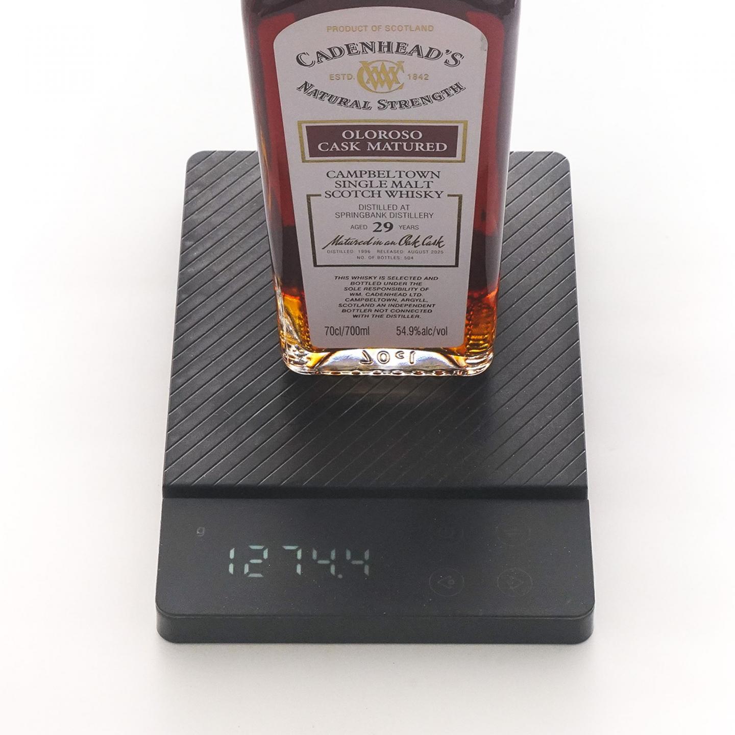 Springbank 云顶 29年 1996-2025 雪莉桶 桶强 Cadenhead's