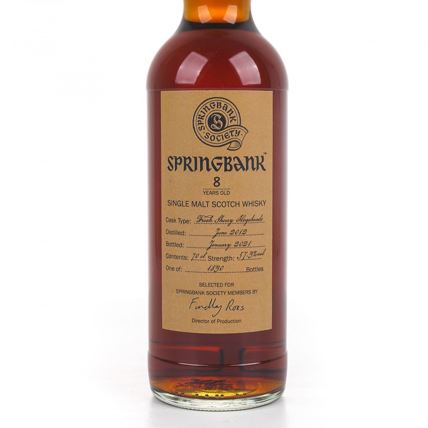 Springbank 云顶 8年 2012-2021 雪莉桶 云顶协会