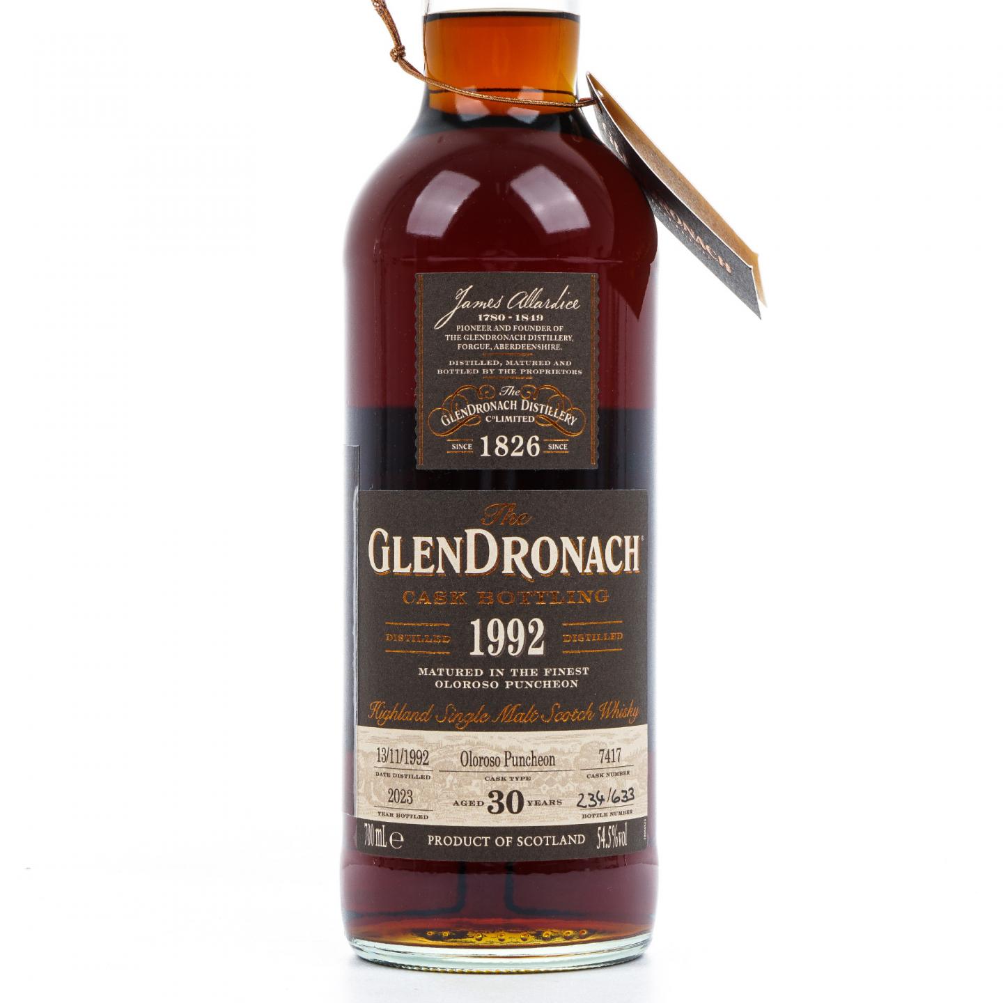 Glendronach 格兰多纳 30年 1992-2023 雪莉桶#7417
