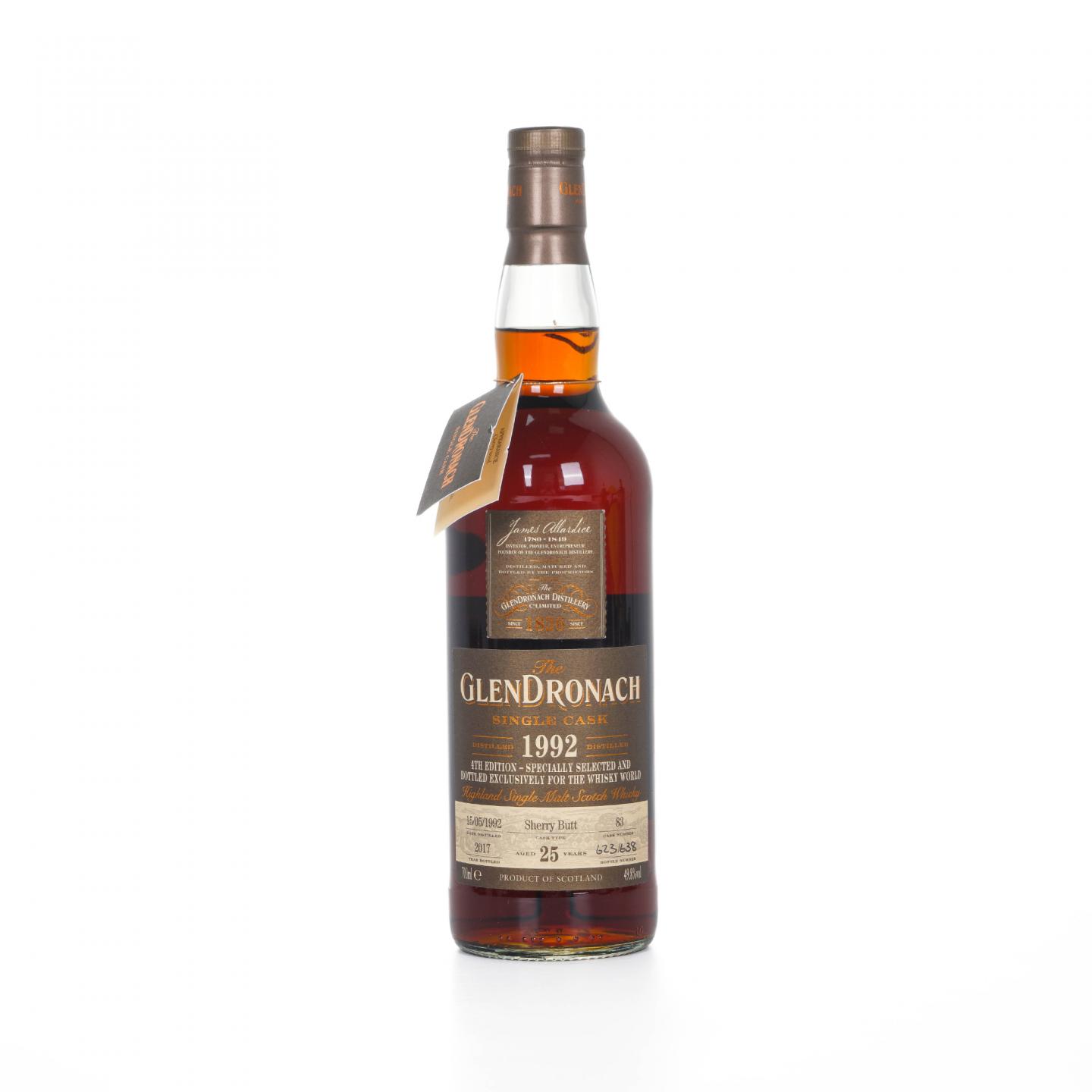 Glendronach 格兰多纳 25年 1992-2017 The Whisky World选桶 单桶#83