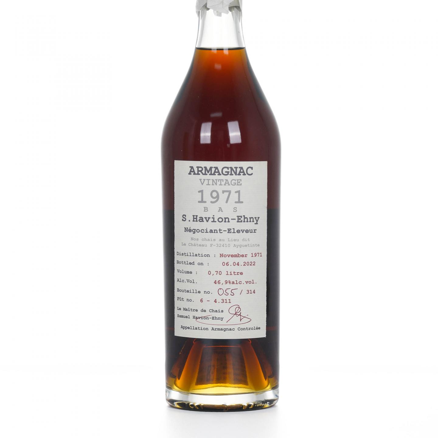 S.Havion - Ehny Armagnac 1971 精选原酒桶雅文邑白兰地