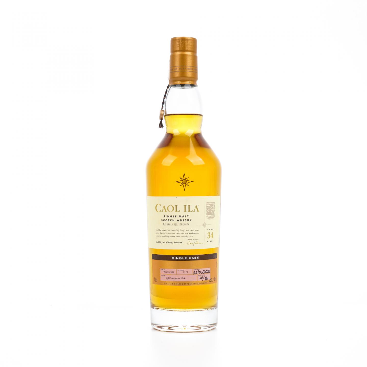 Caol Ila 卡尔里拉 34年 1989-2023 COD 单一原桶 星星标#1315 行货