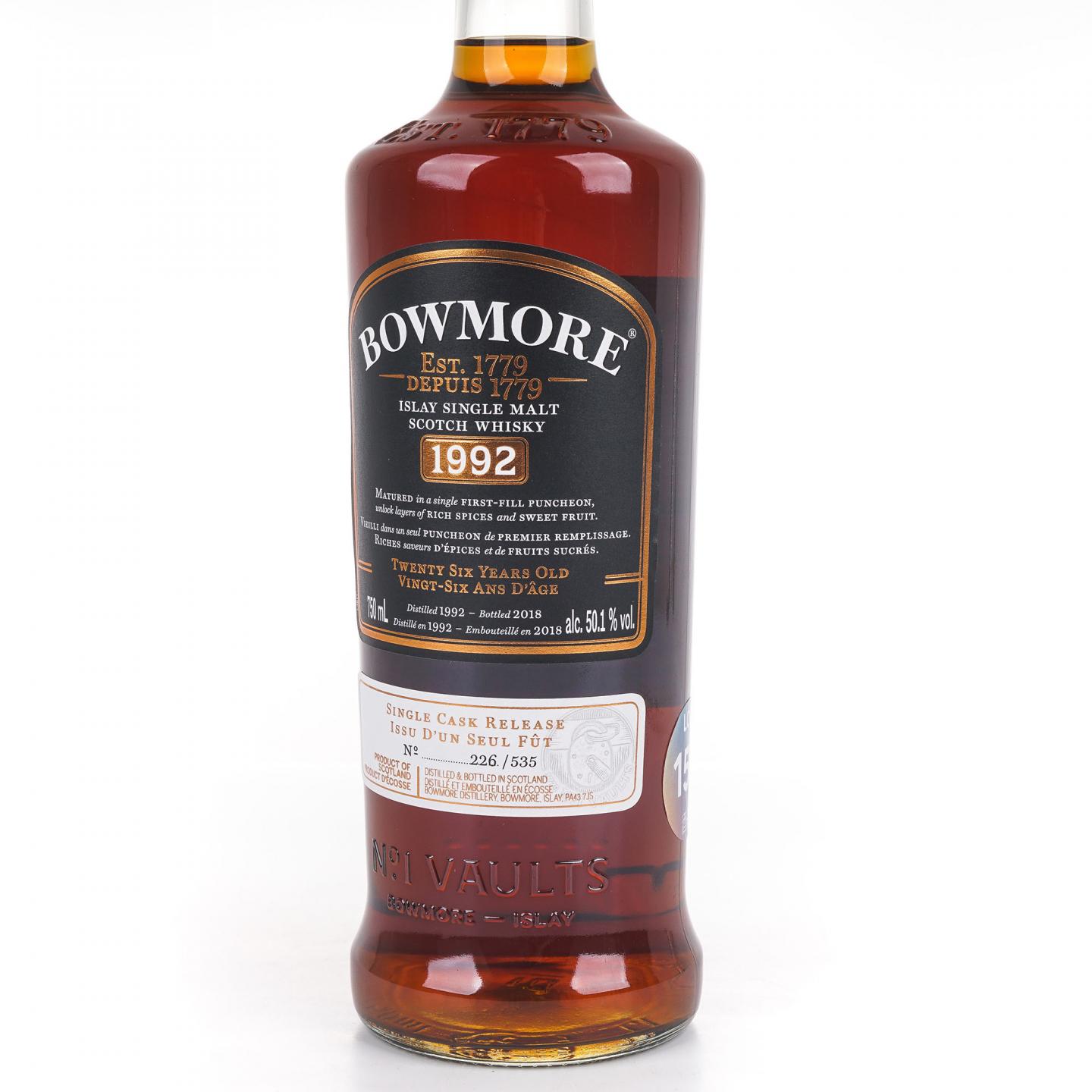 Bowmore 波摩 26年 1992-2018 单桶 750ml