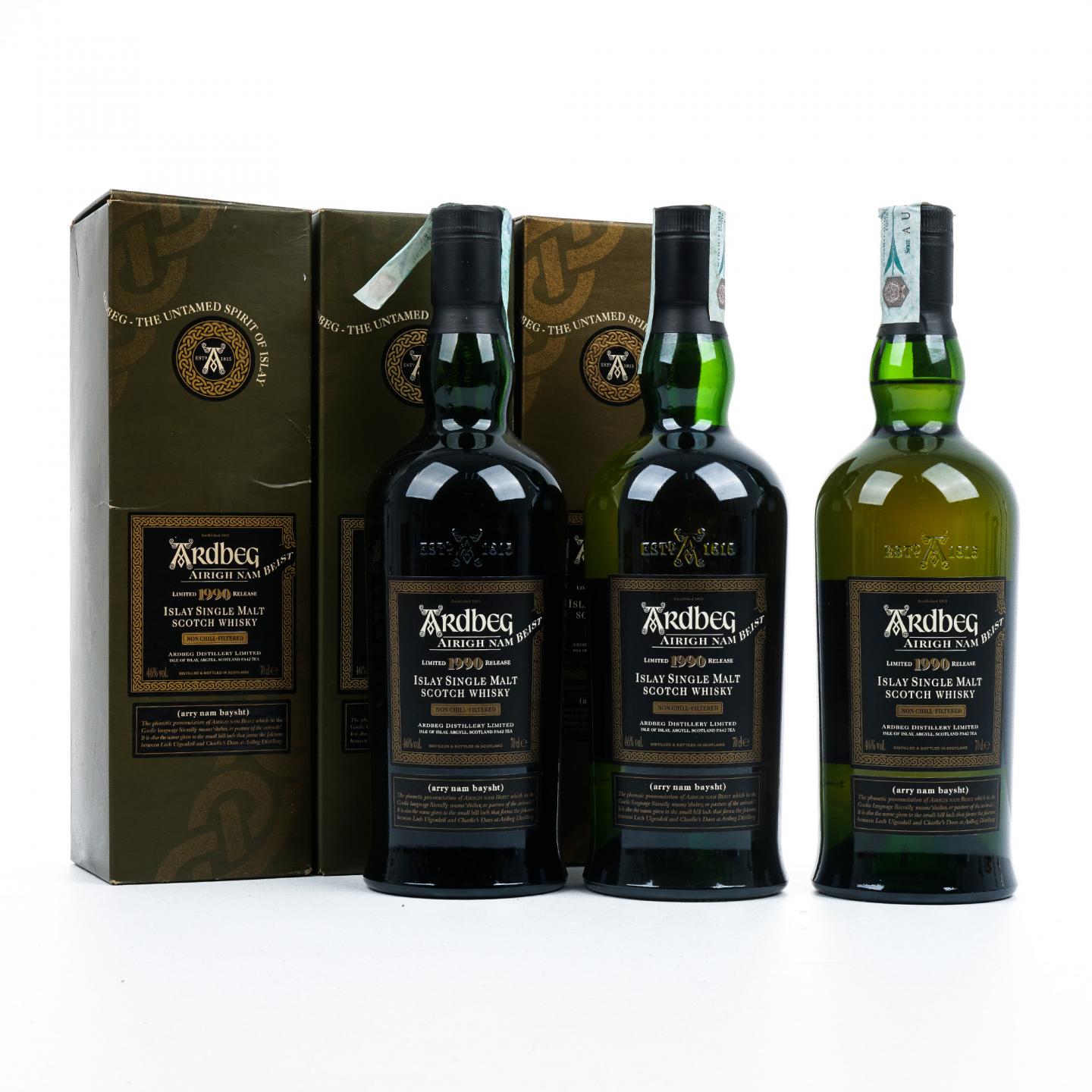 Ardbeg 阿贝 1990 Airigh Nam Beist L6/L7/L8 3瓶组*700ml 