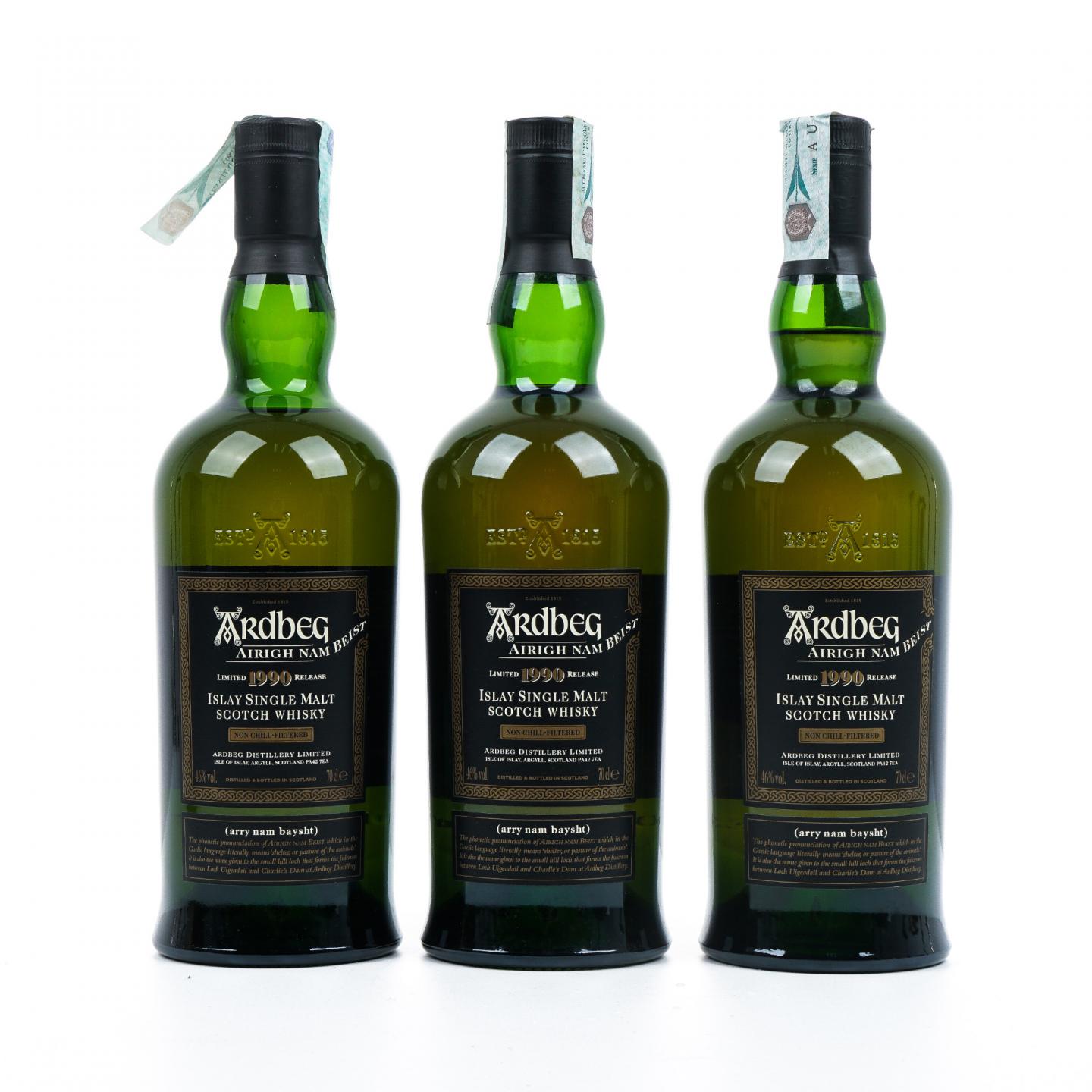 Ardbeg 阿贝 1990 Airigh Nam Beist L6/L7/L8 3瓶组*700ml 
