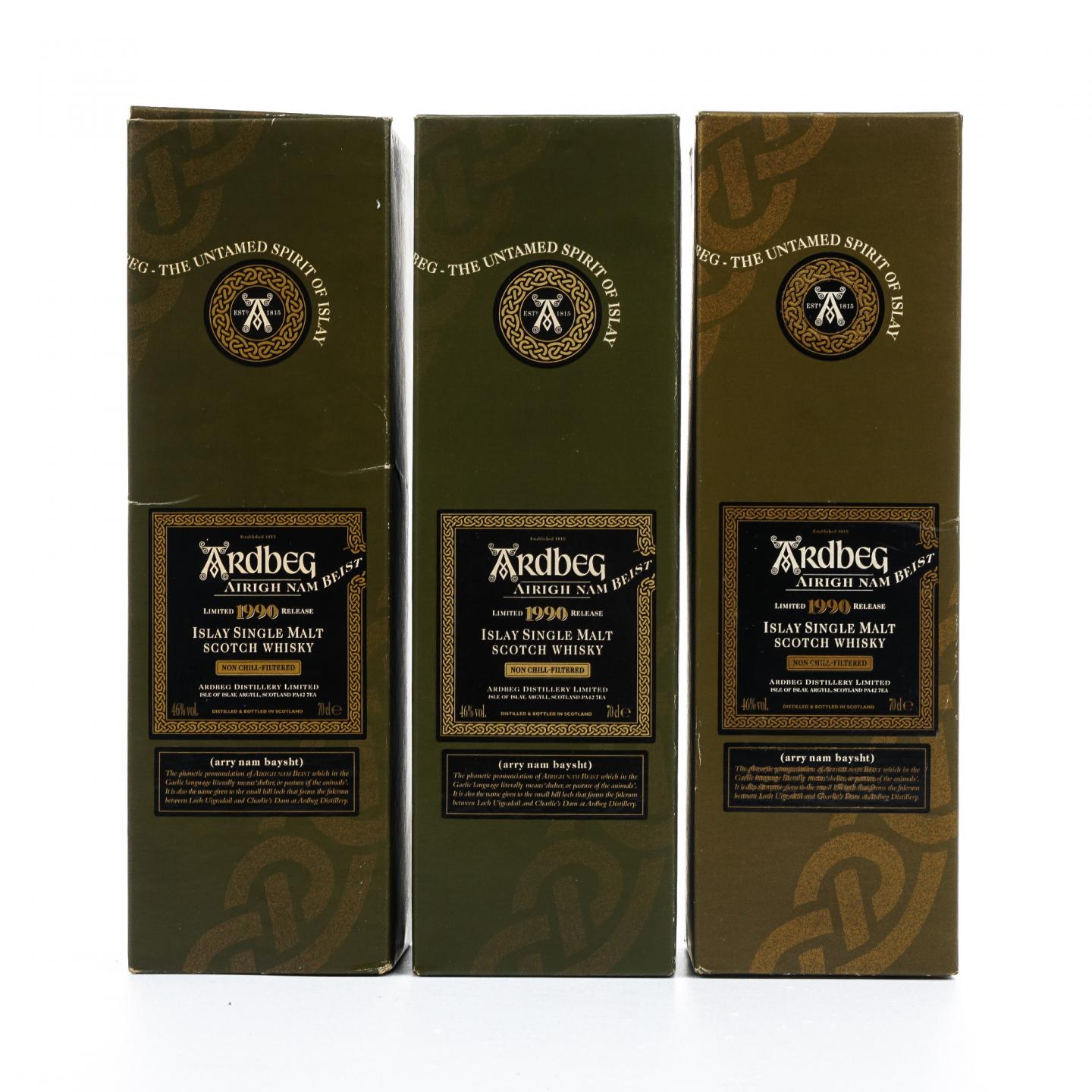 Ardbeg 阿贝 1990 Airigh Nam Beist L6/L7/L8 3瓶组*700ml 
