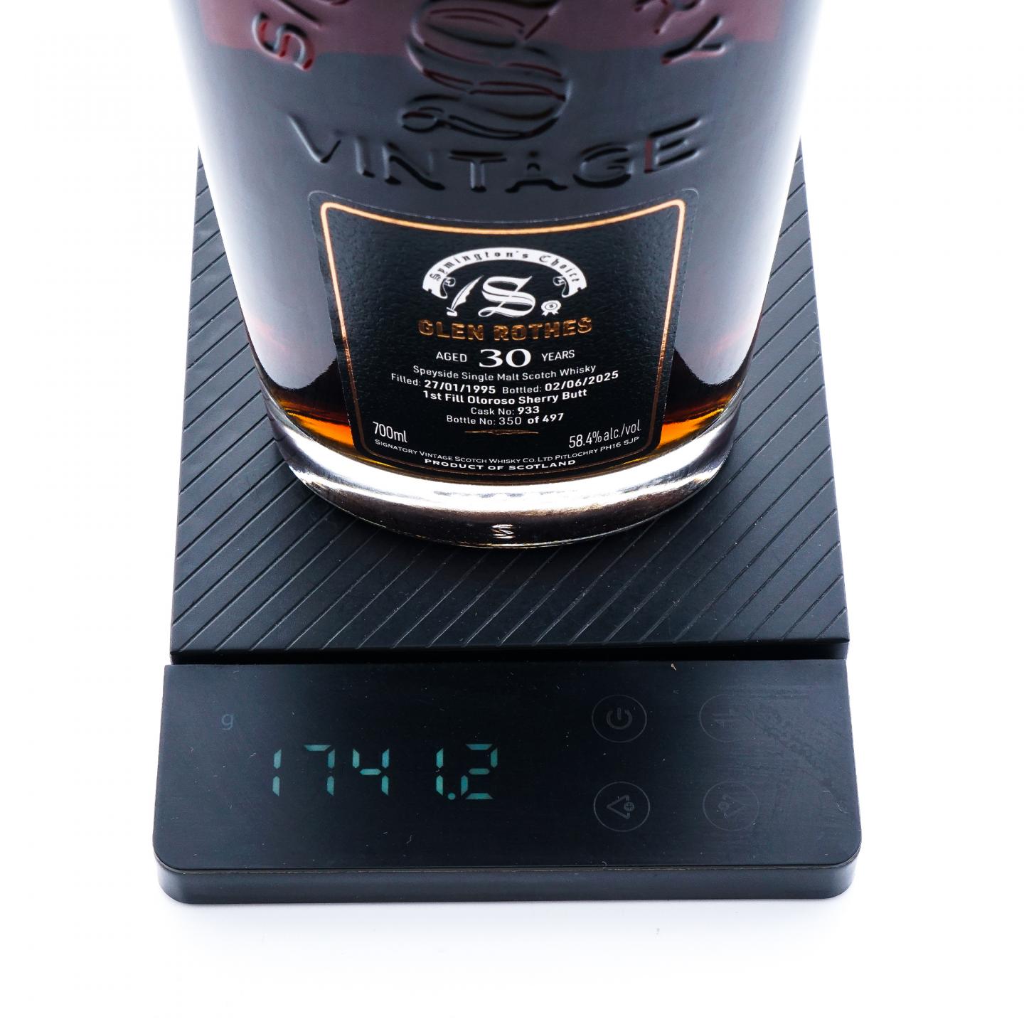 Glenrothes 格兰路思 30年 1995-2025 雪莉桶#933 SV