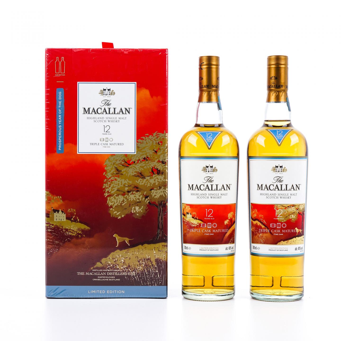 Macallan 麦卡伦 12年 Triple Cask 2018 狗年限定 2瓶组