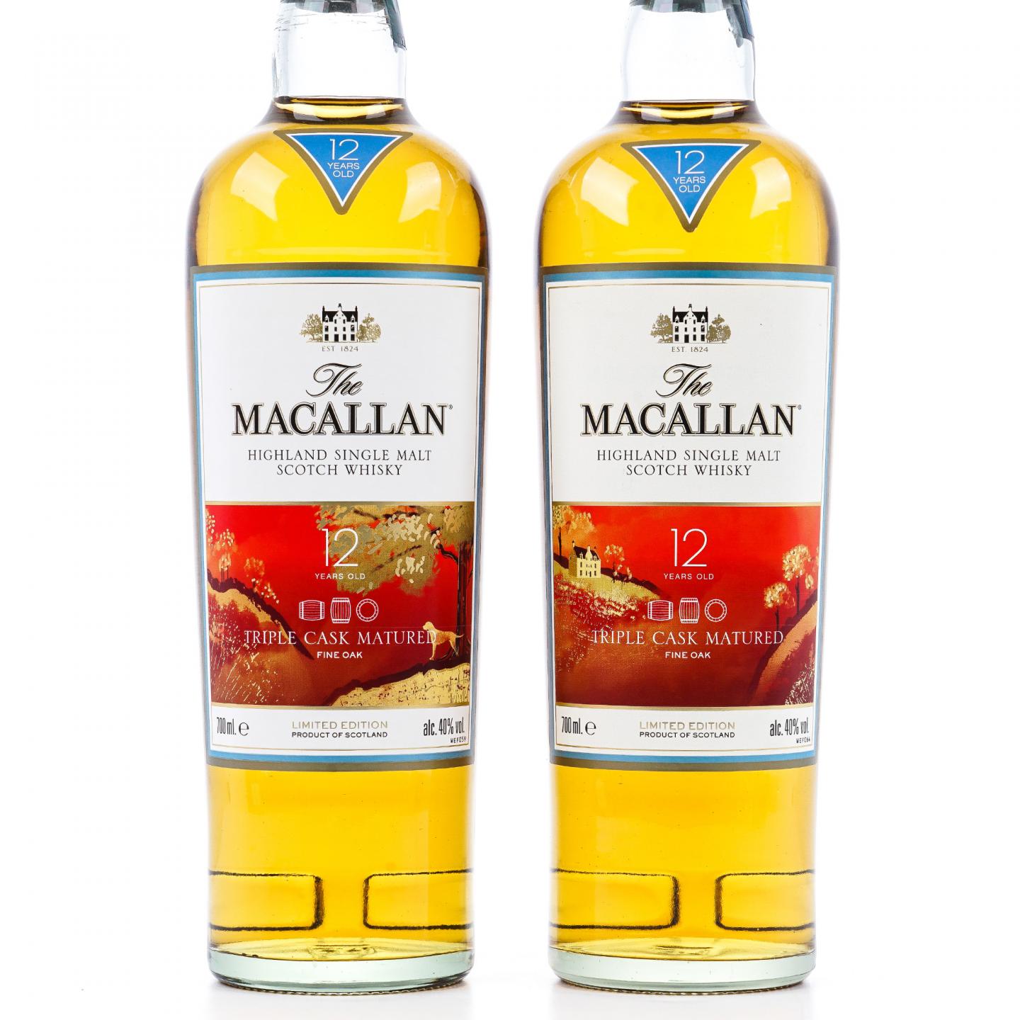 Macallan 麦卡伦 12年 Triple Cask 2018 狗年限定 2支组