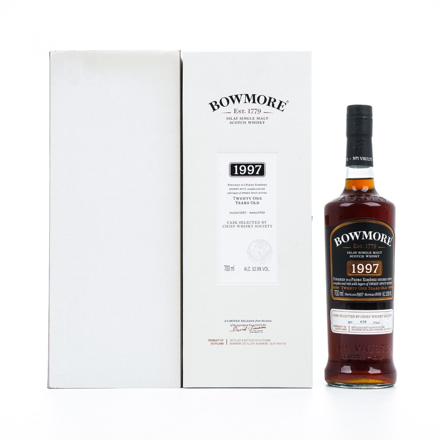 Bowmore 波摩 21年 1997-2019 CWS单桶 雪莉桶后熟 行货
