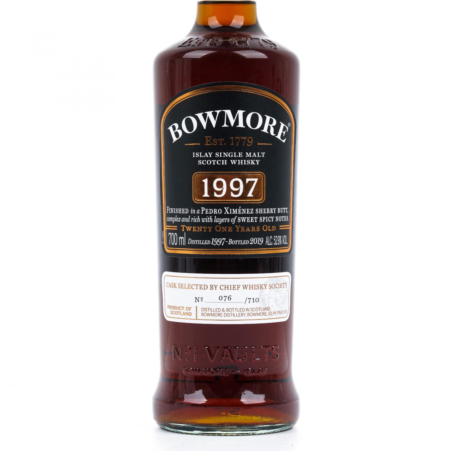 Bowmore 波摩 21年 1997-2019 CWS单桶 雪莉桶后熟 行货