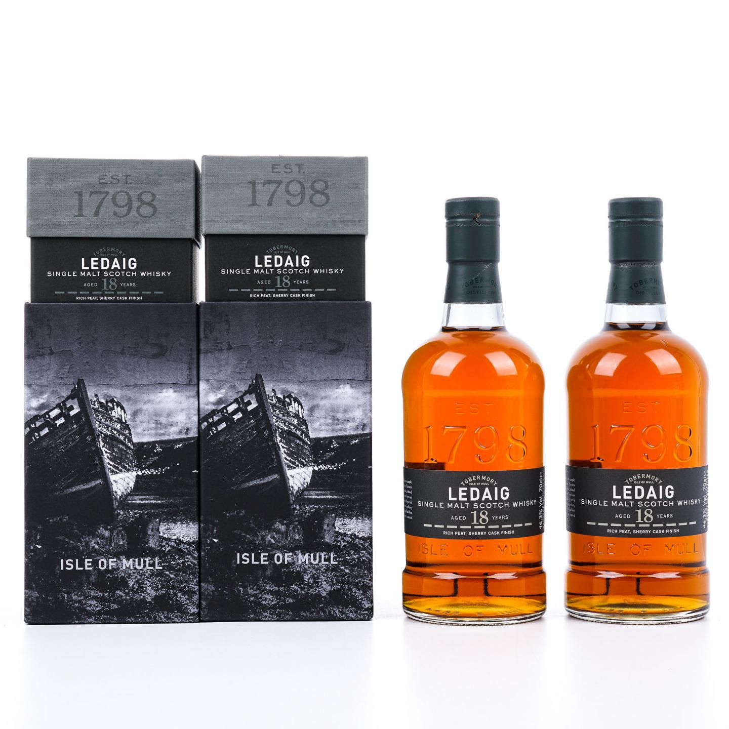 Ledaig 里爵 18年 2019 雪莉桶后熟 2瓶组