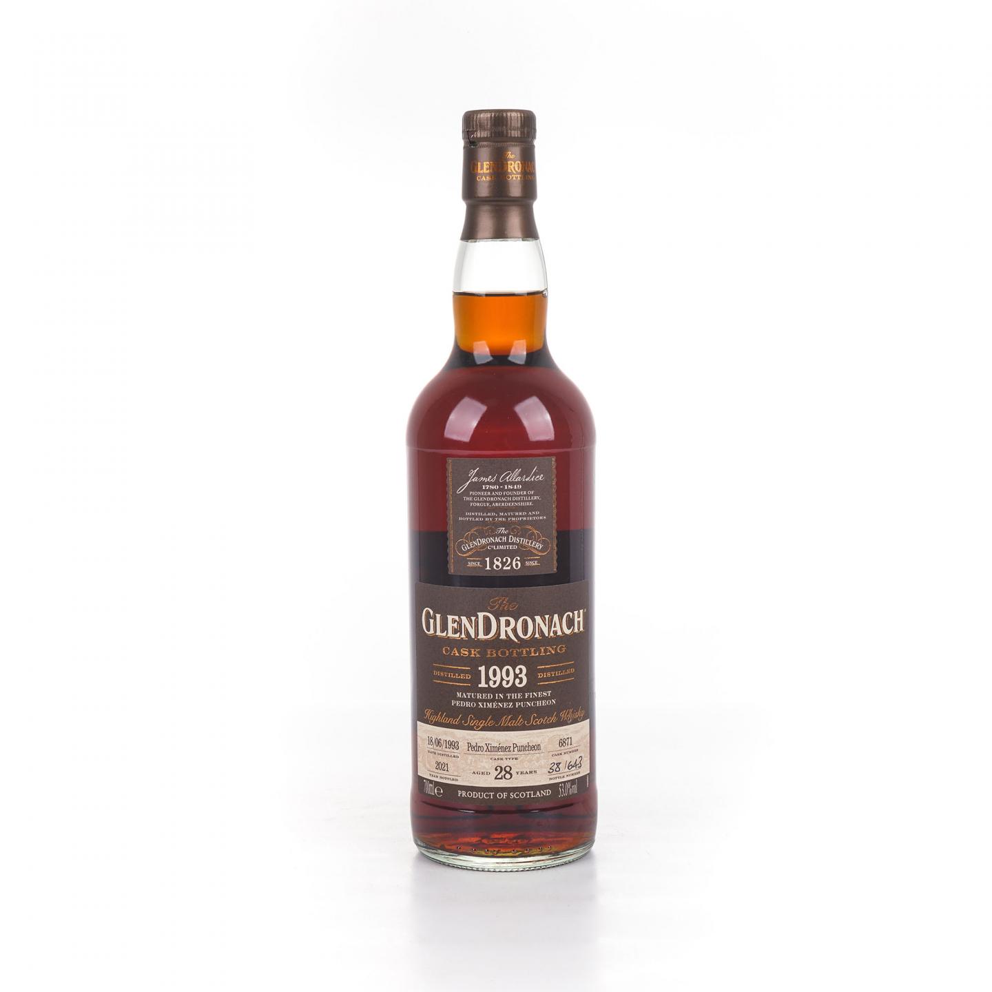 Glendronach 格兰多纳 28年 1993-2021 雪莉桶#6871