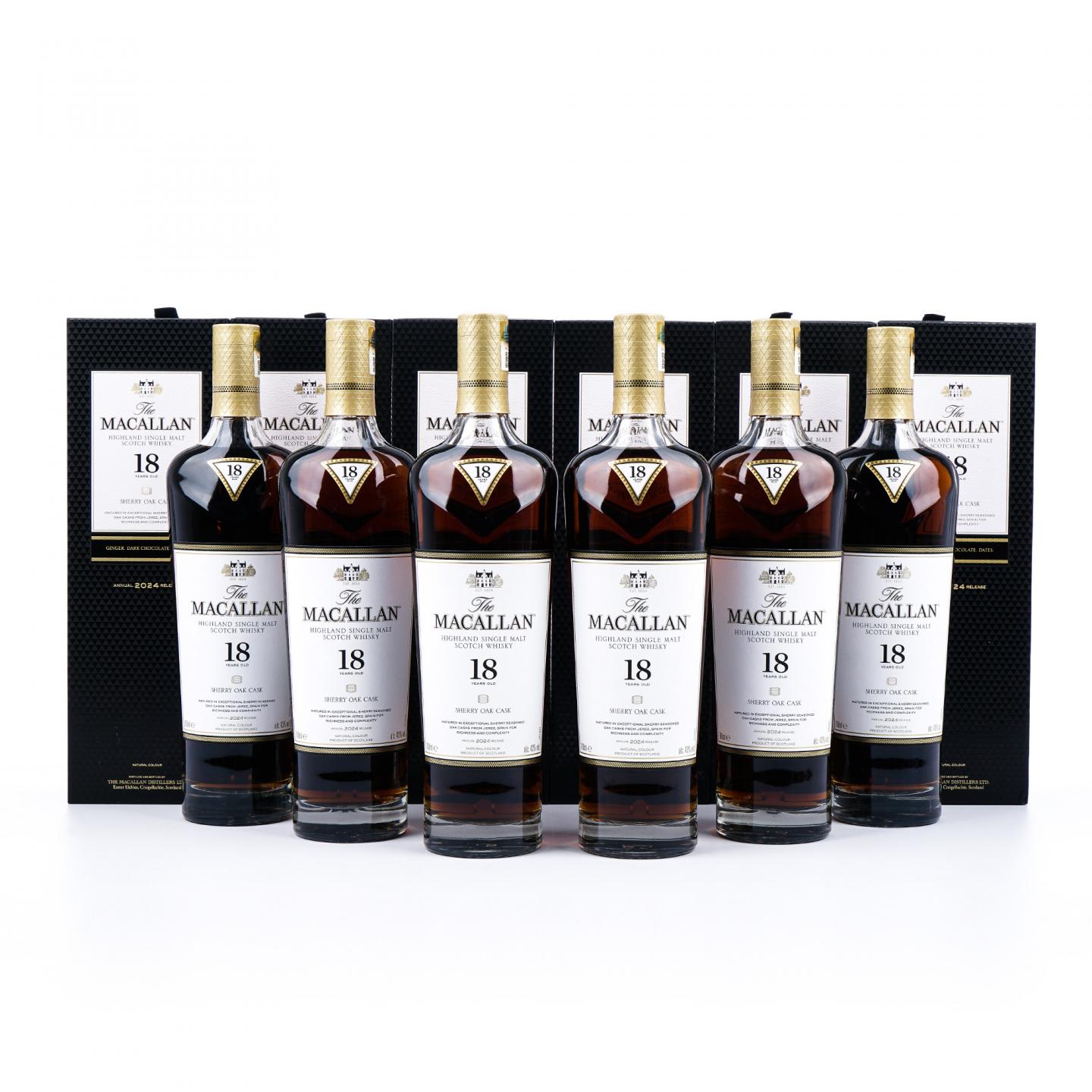 【附X光图】Macallan 麦卡伦 18年 2024 雪莉桶 6瓶组