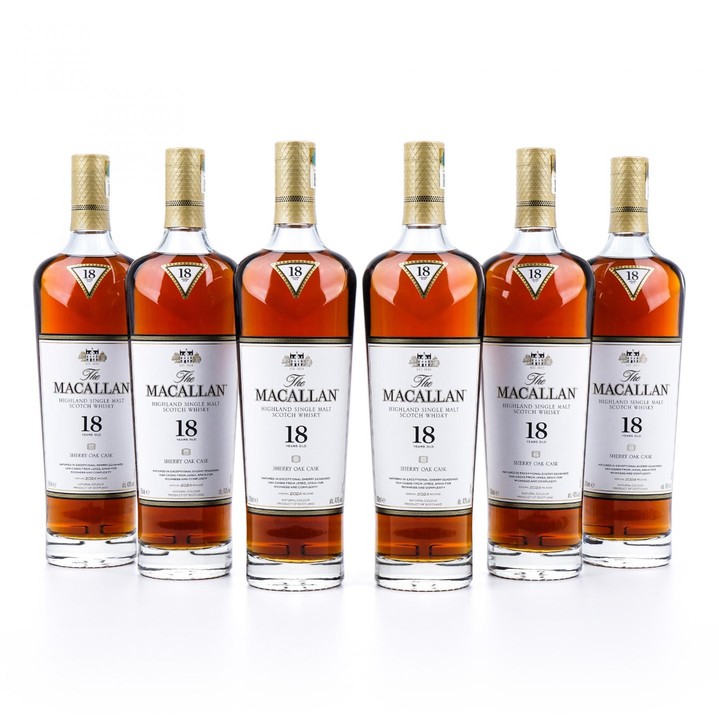 【附X光图】Macallan 麦卡伦 18年 2024 雪莉桶 6瓶组