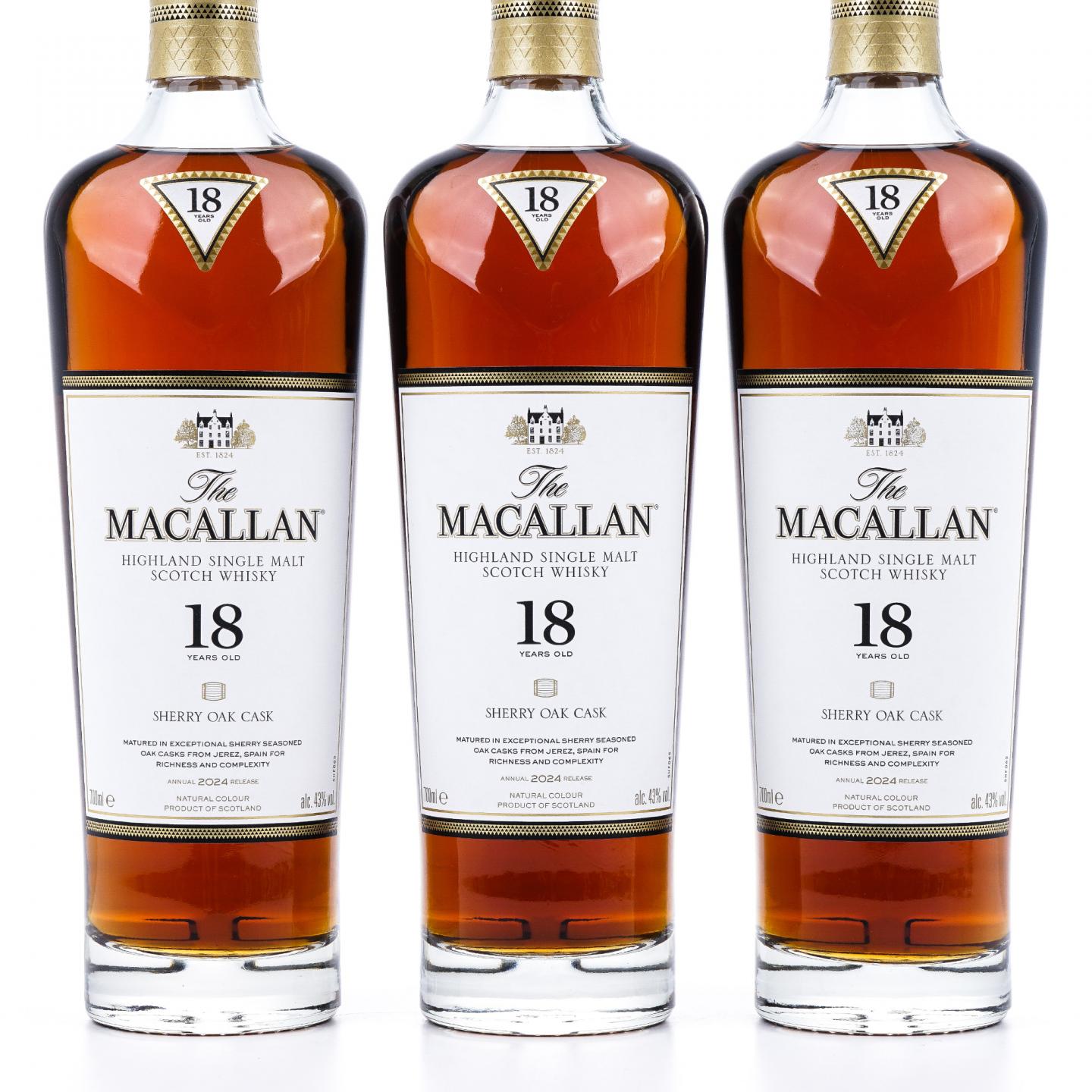 【附X光图】Macallan 麦卡伦 18年 2024 雪莉桶 6瓶组