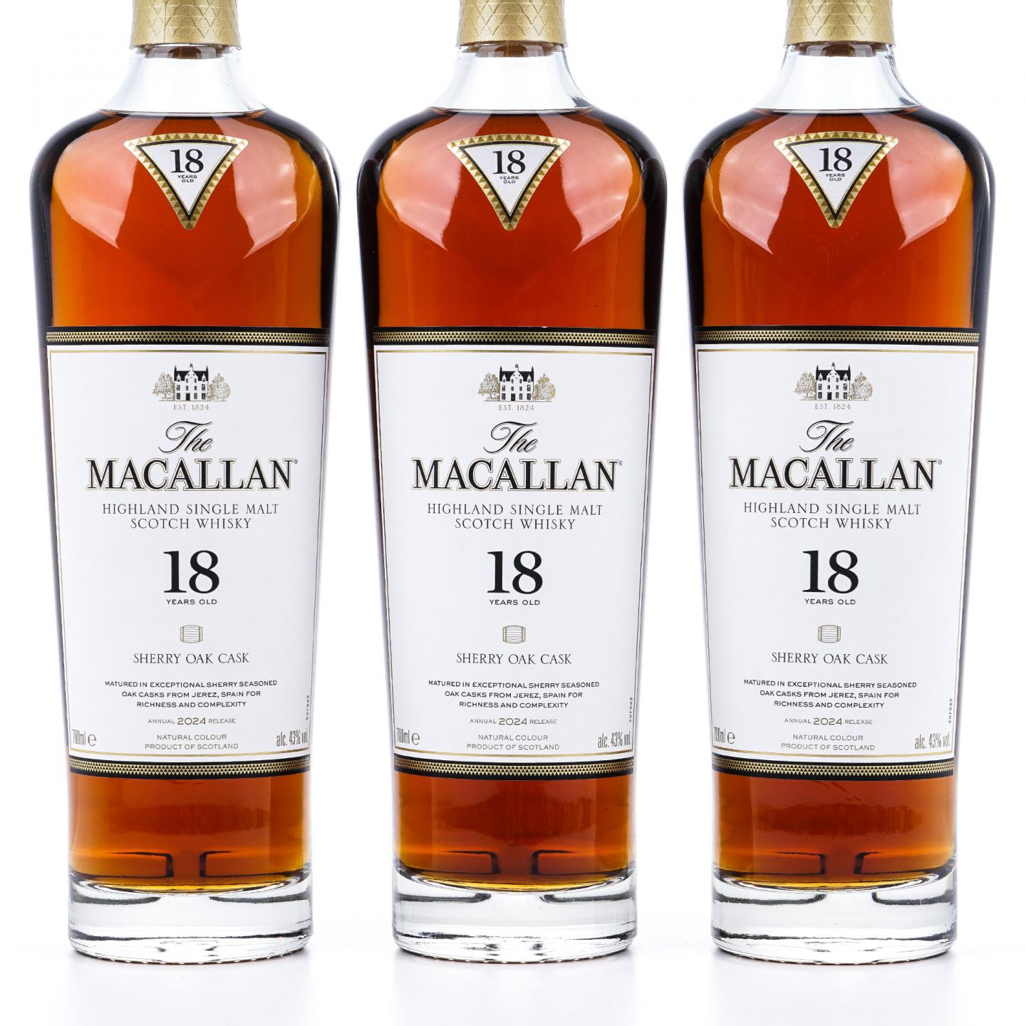 【附X光图】Macallan 麦卡伦 18年 2024 雪莉桶 6瓶组