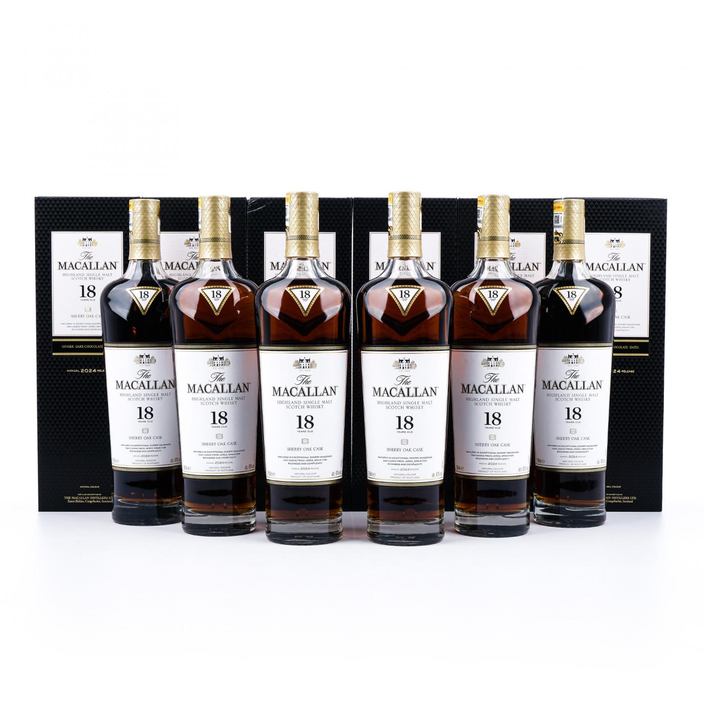 【附X光图】Macallan 麦卡伦 18年 2024 雪莉桶 6瓶组 行货