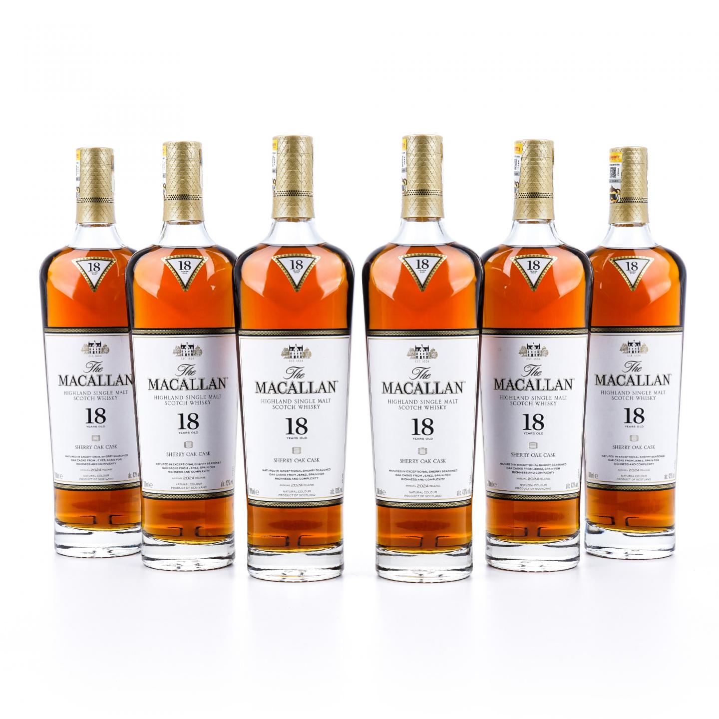 【附X光图】Macallan 麦卡伦 18年 2024 雪莉桶 6瓶组 行货