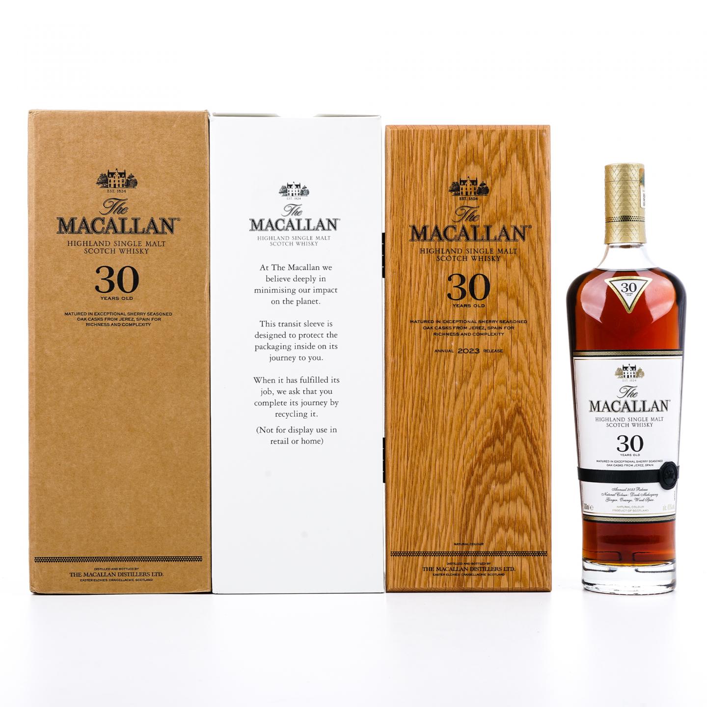 【附X光图】Macallan 麦卡伦 30年 2023 雪莉桶 黑腰带 木盒