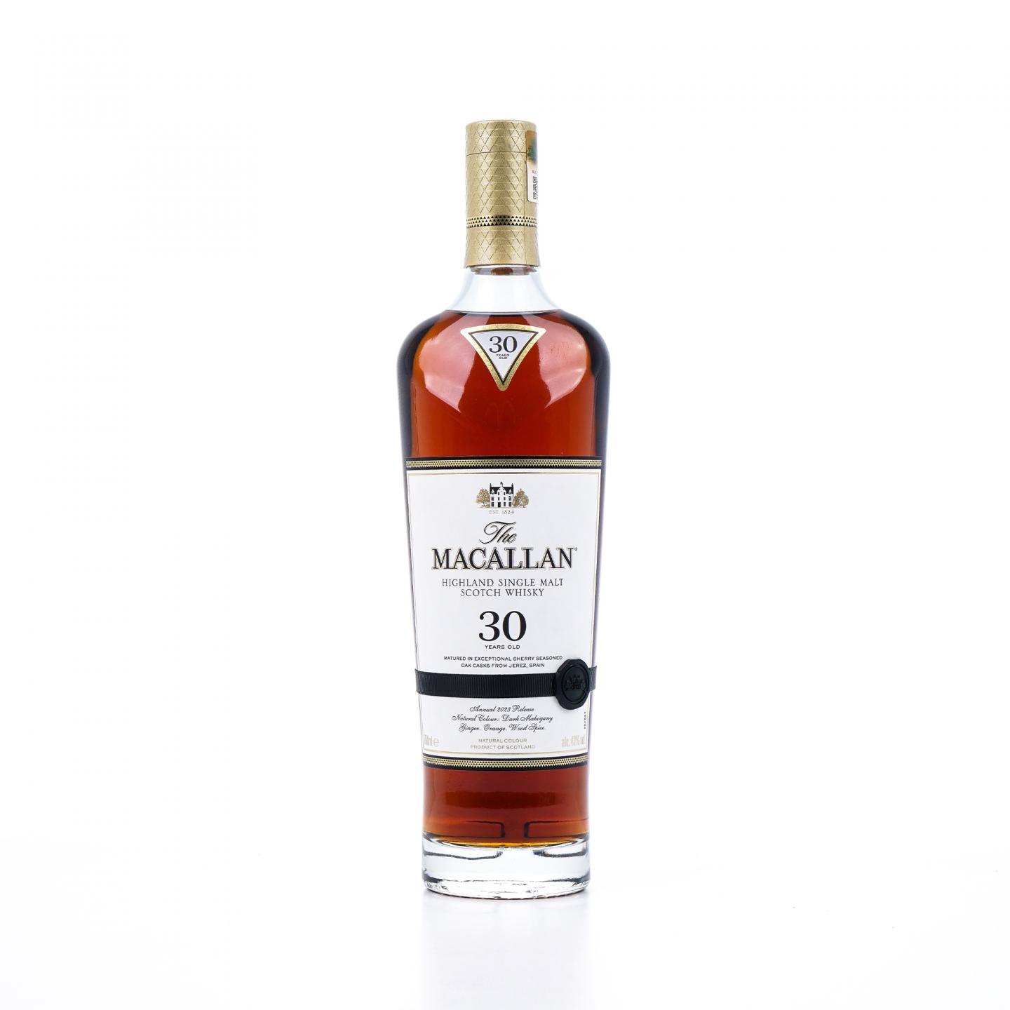 【附X光图】Macallan 麦卡伦 30年 2023 雪莉桶 黑腰带 木盒