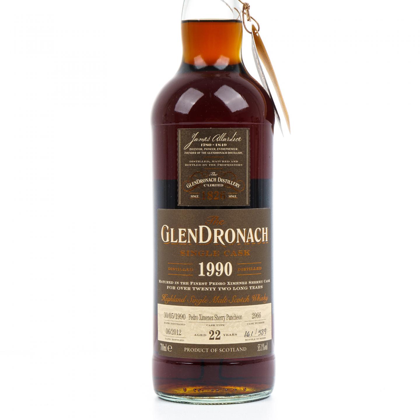 Glendronach 格兰多纳 22年 1990-2012 雪莉单桶#2966