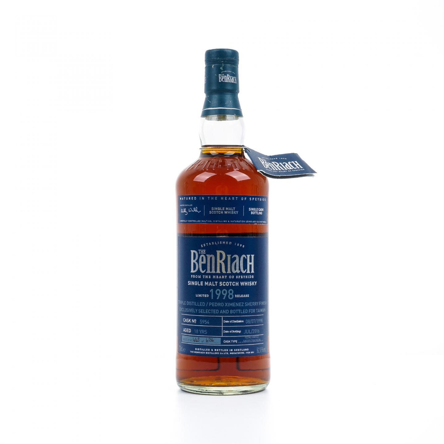 BenRiach 本利亚克 18年 1998-2016 雪莉桶后熟#5954