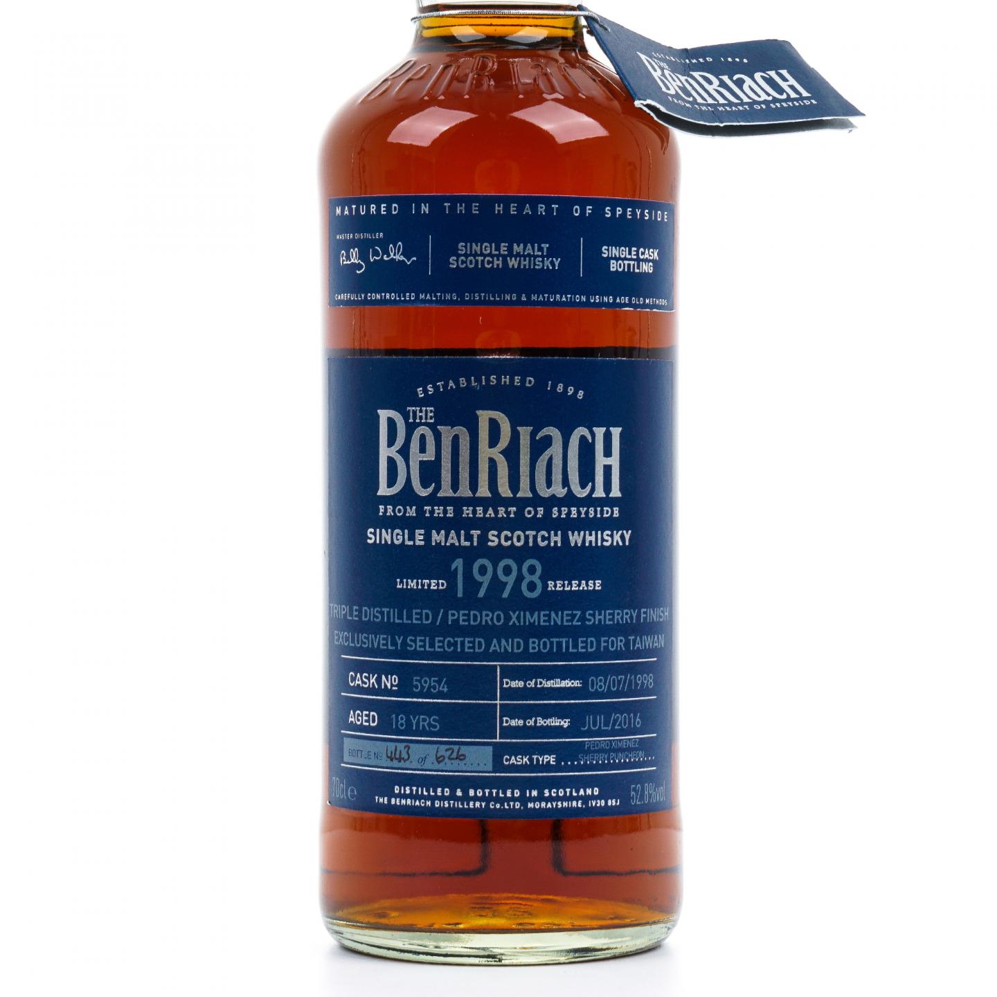 BenRiach 本利亚克 18年 1998-2016 雪莉桶后熟#5954