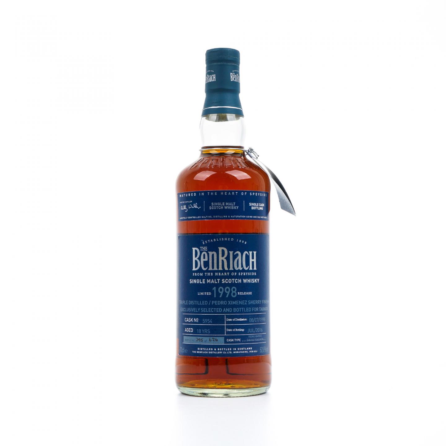 BenRiach 本利亚克 18年 1998-2016 雪莉桶后熟#5954 52.8%