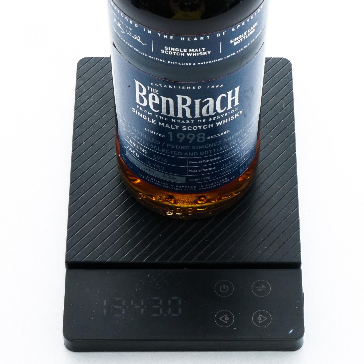 BenRiach 本利亚克 18年 1998-2016 雪莉桶后熟#5954 52.8%