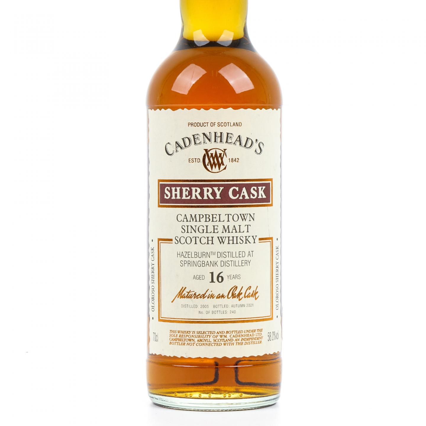 Hazelburn 哈索本 16年 云顶出品 2005-2021 雪莉桶 CA