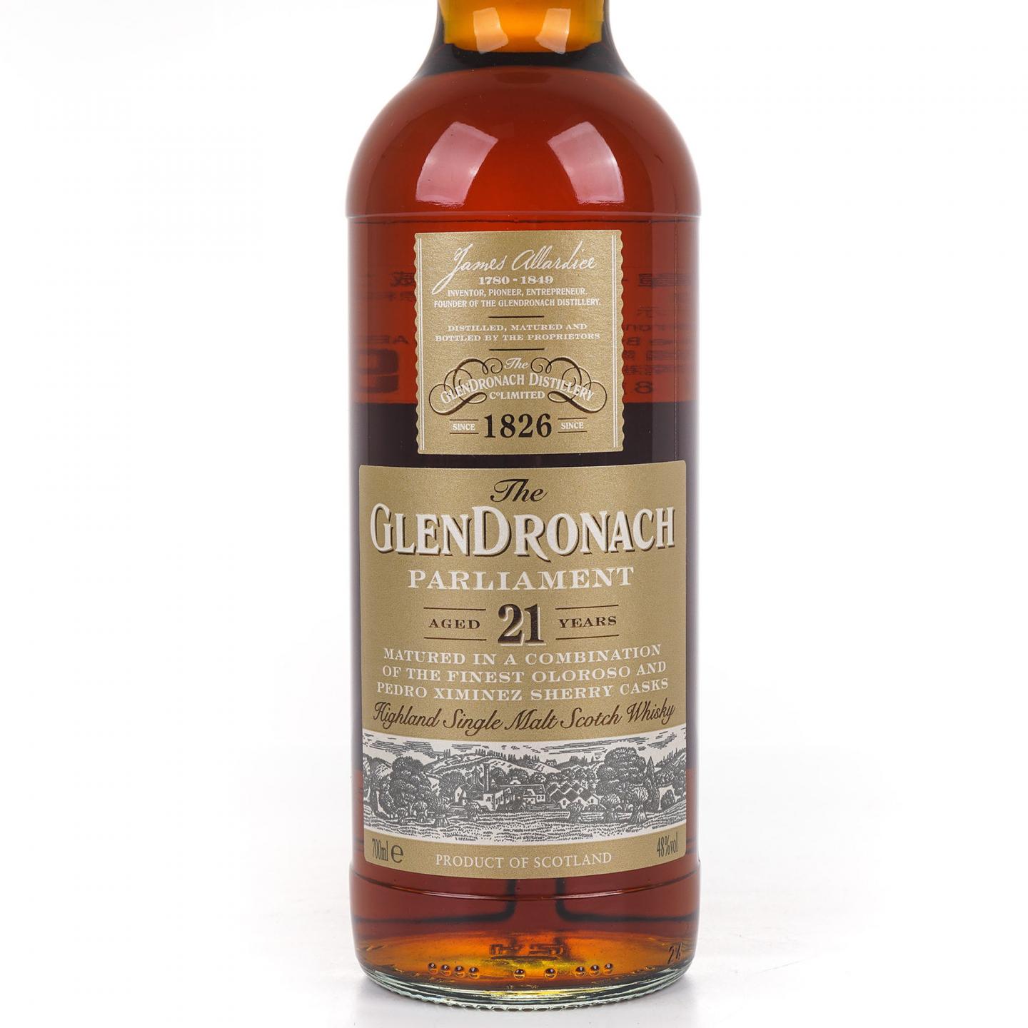 Glendronach 格兰多纳 21年 2018 Parliament 圆筒