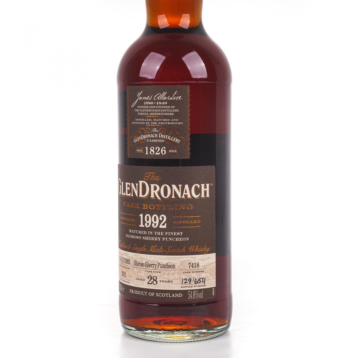 Glendronach 格兰多纳 28年 1992-2021 雪莉桶#7418 54.8%