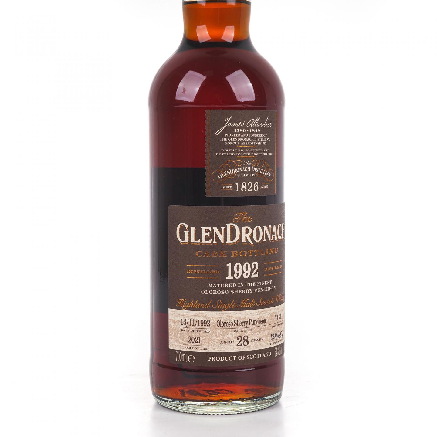 Glendronach 格兰多纳 28年 1992-2021 雪莉桶#7418 54.8%