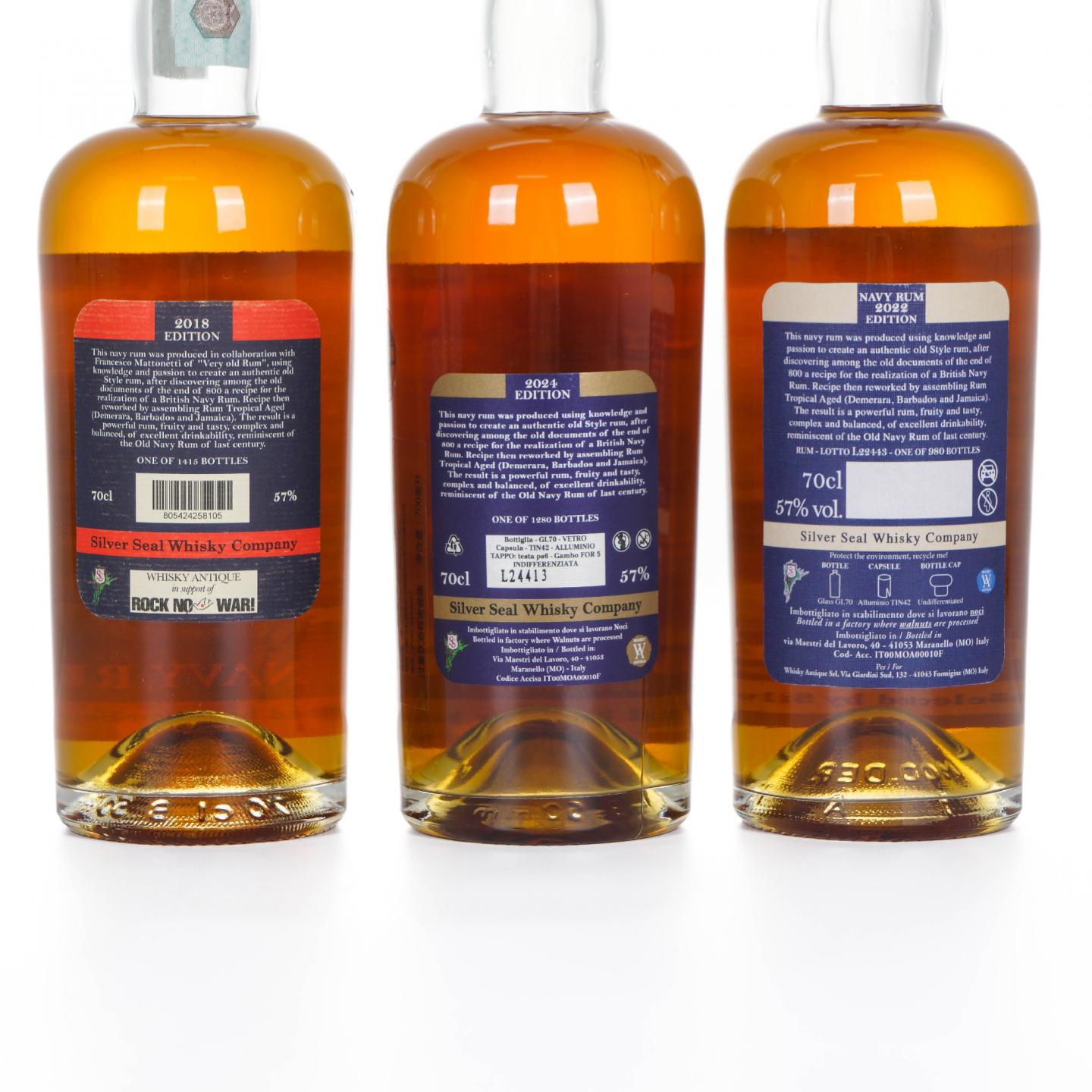 Old Navy Rum 2018/2022/2024 Silver Seal 老海军朗姆酒 3支组