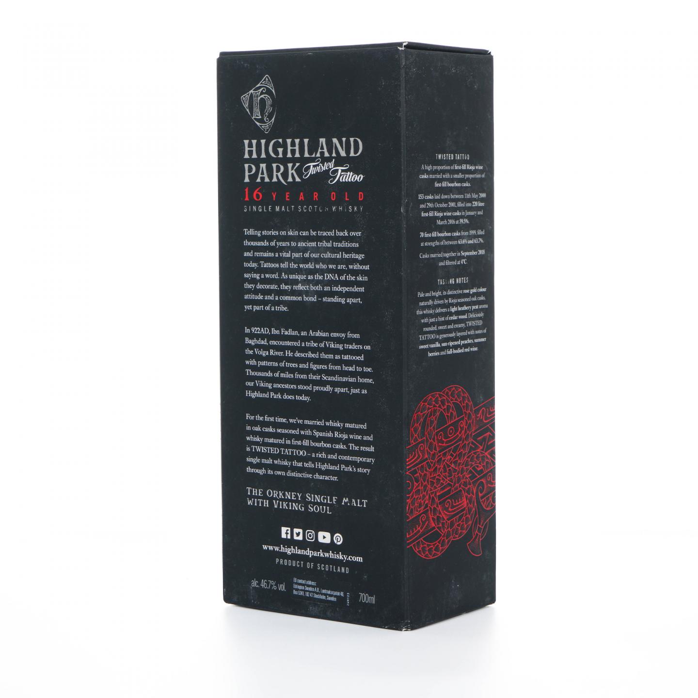 Highland Park 高原骑士 16年 Twisted Tattoo 700ml