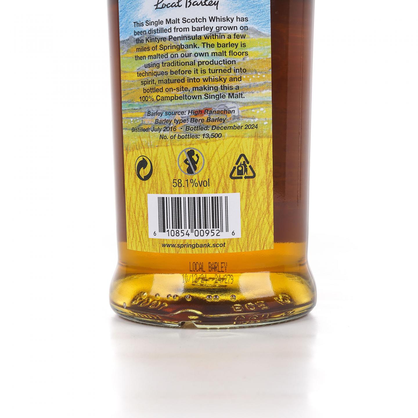 Springbank 云顶 8年 2016-2024 本地大麦 58.1%Vol.