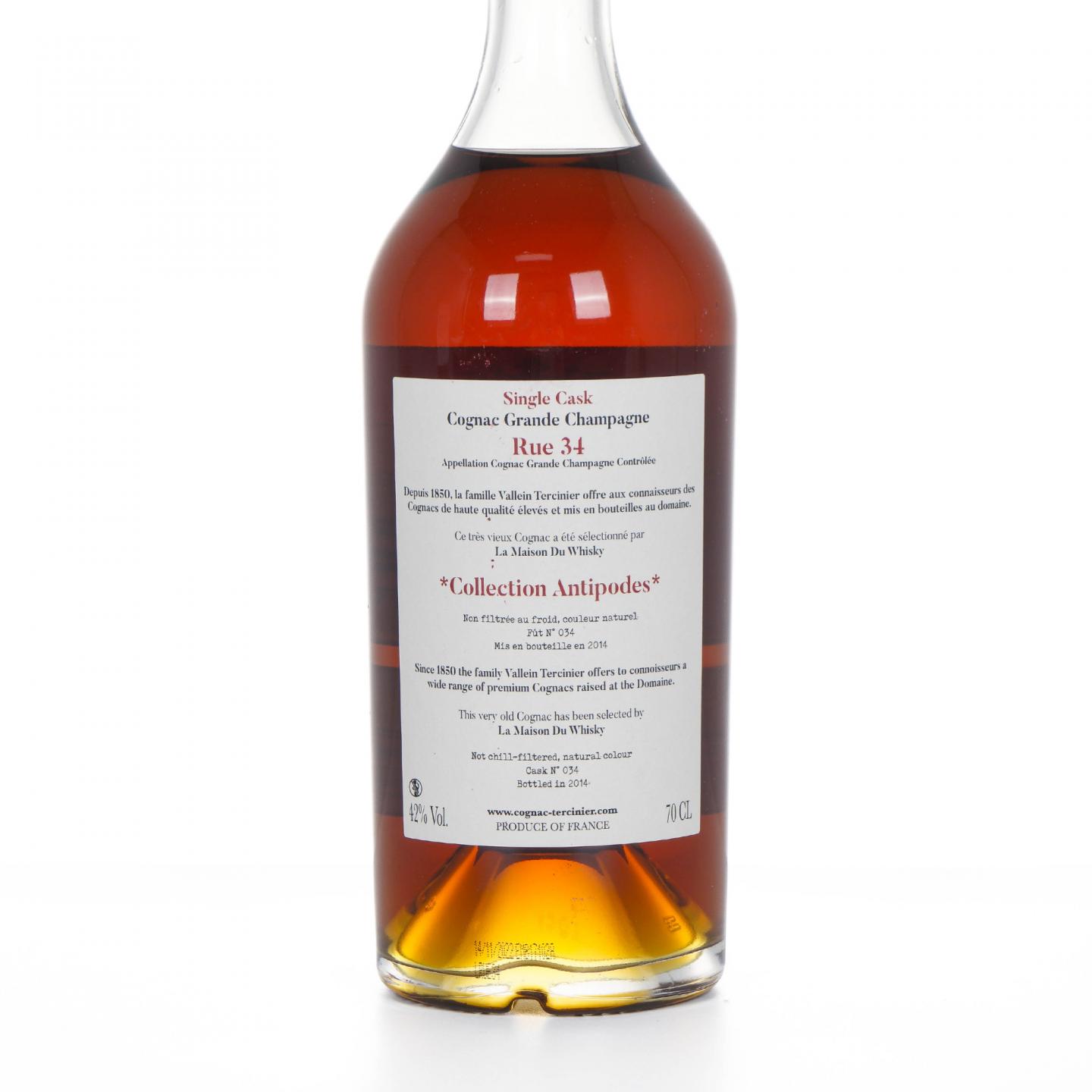 Vallein Tercinier 2014 干邑 单桶 大香槟区