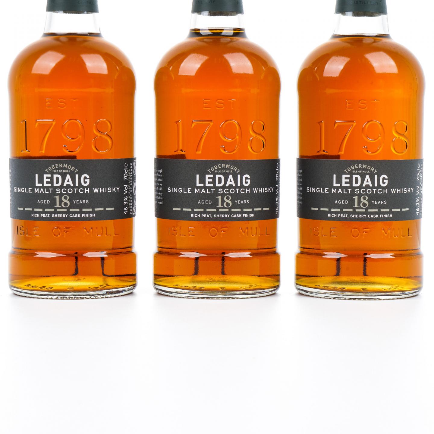 Ledaig 里爵 18年 2019 雪莉桶后熟 3瓶组