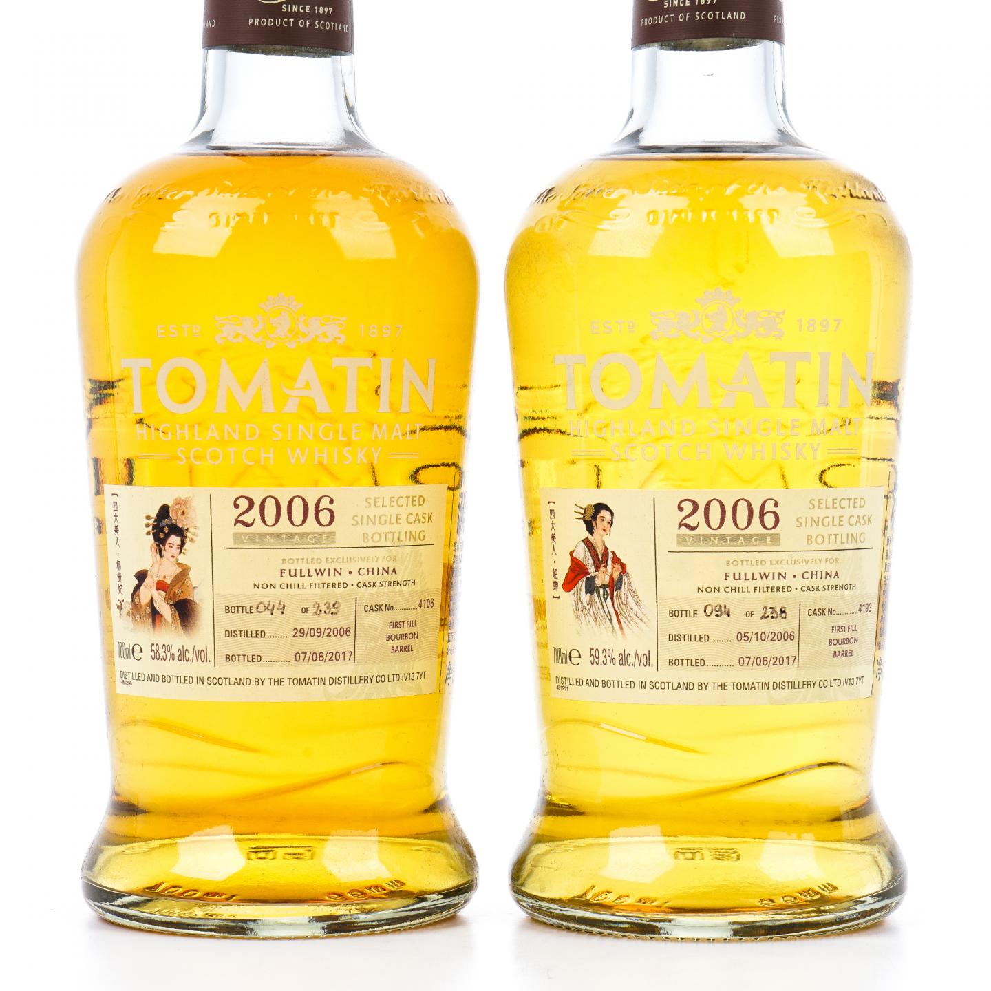 Tomatin 汤马丁 2006-2017 Selected Single Cask Bottling 四大美人 4瓶组