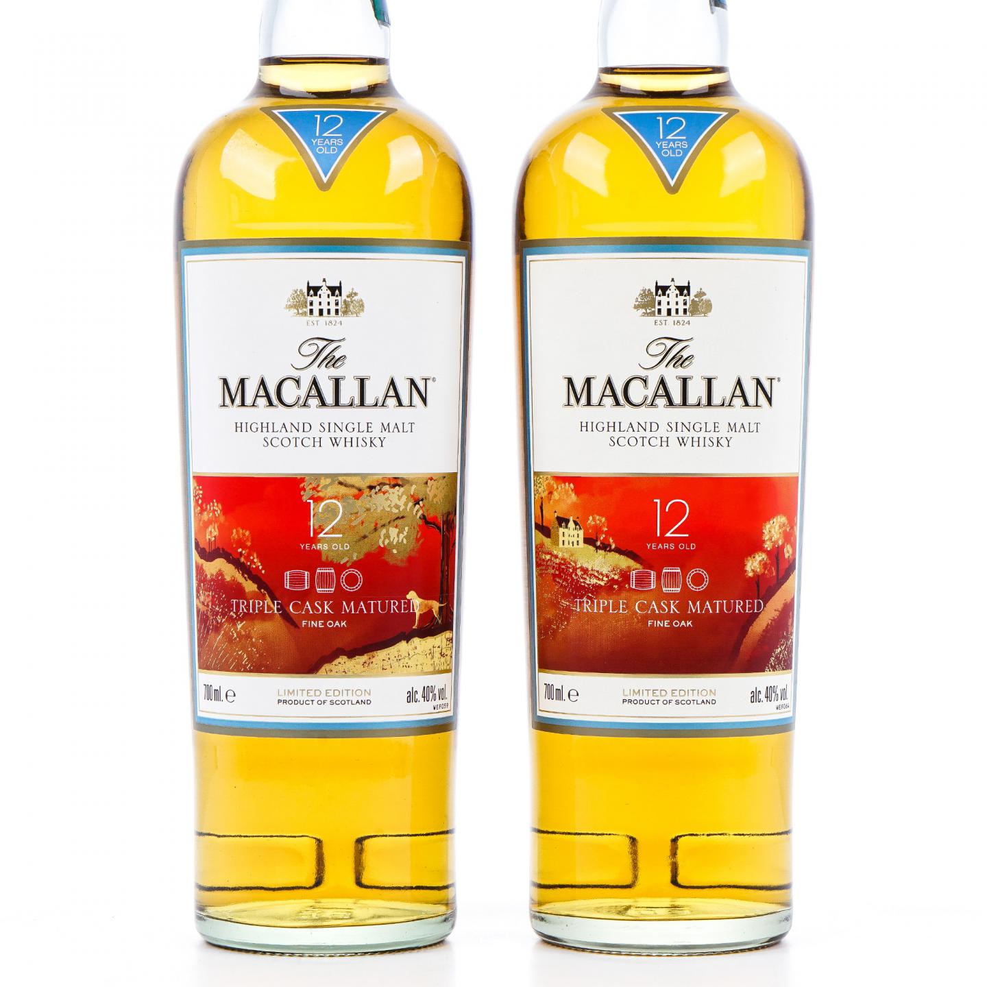 Macallan 麦卡伦 12年 Triple Cask 2018 狗年限定 2支组