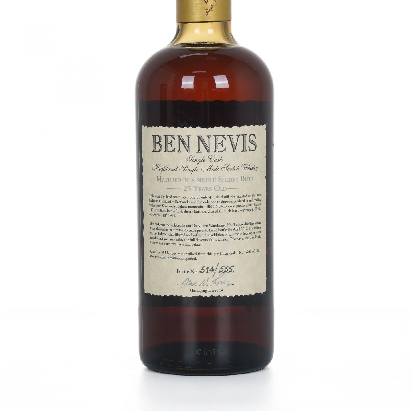 Ben Nevis 本尼维斯 25年 1991-2017 雪莉单桶#3766