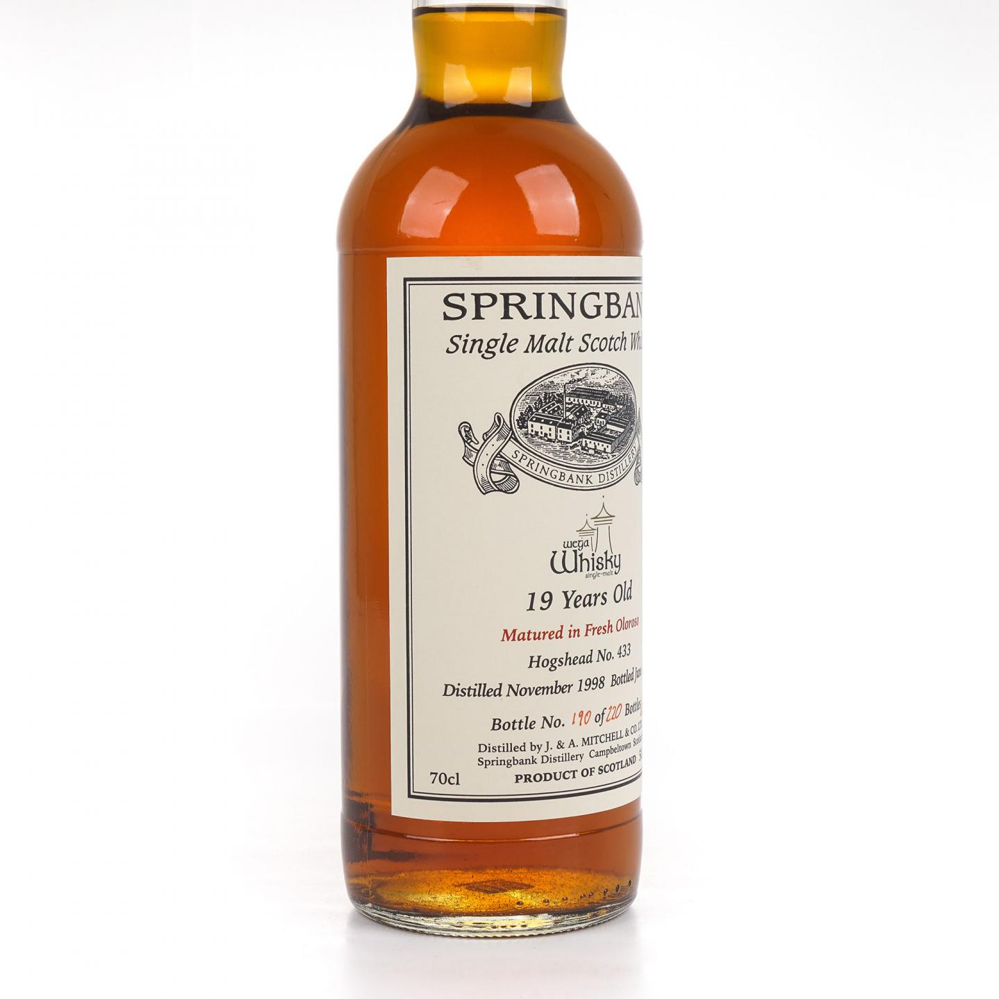 Springbank 云顶 19年 1998-2018 德國wega whisky私人裝瓶#433