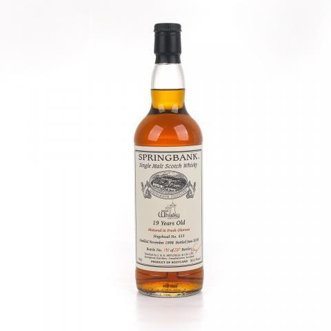 Springbank 云顶 19年 1998-2018 德國wega whisky私人裝瓶#433