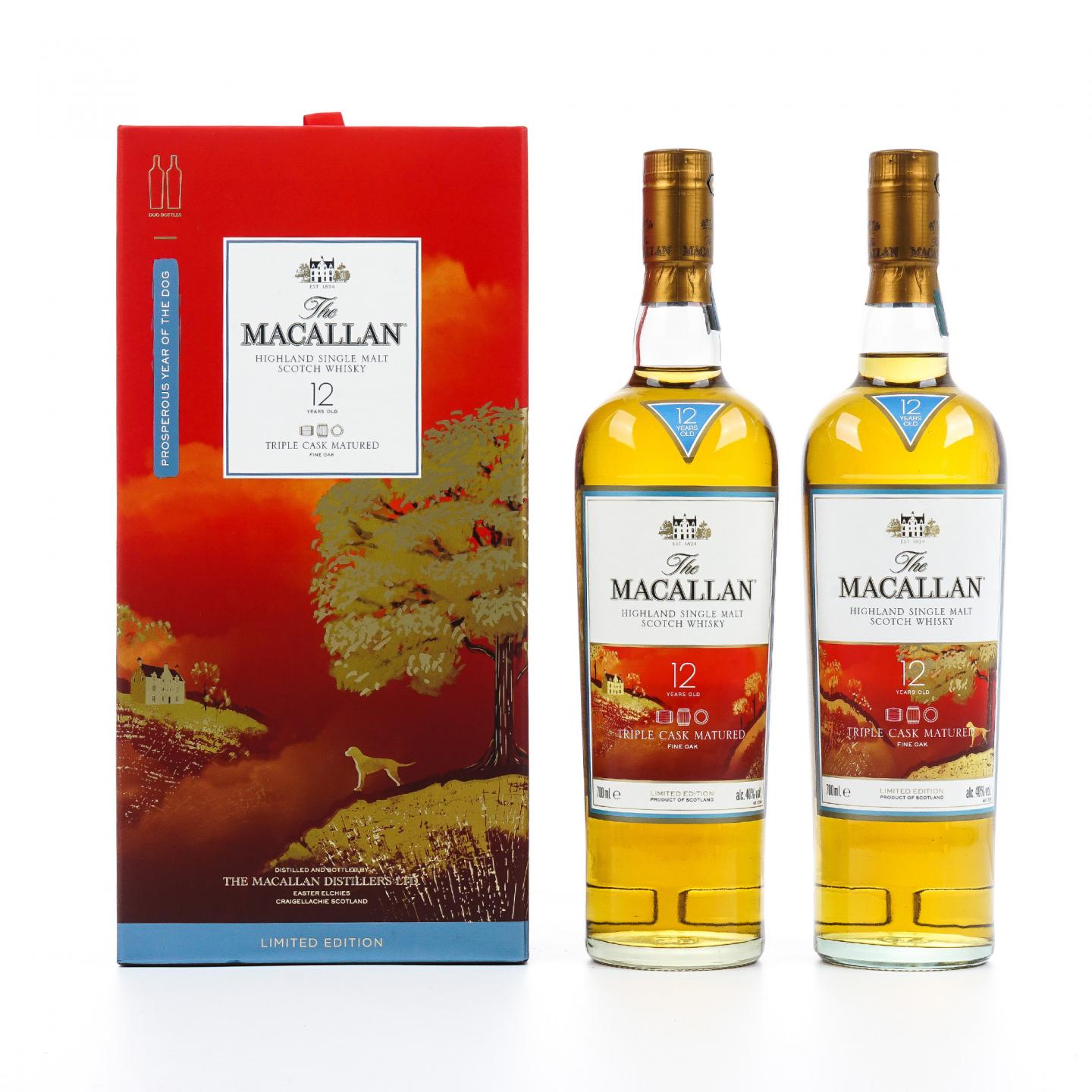 Macallan 麦卡伦 12年 黄金三桶 狗年限定 2支组