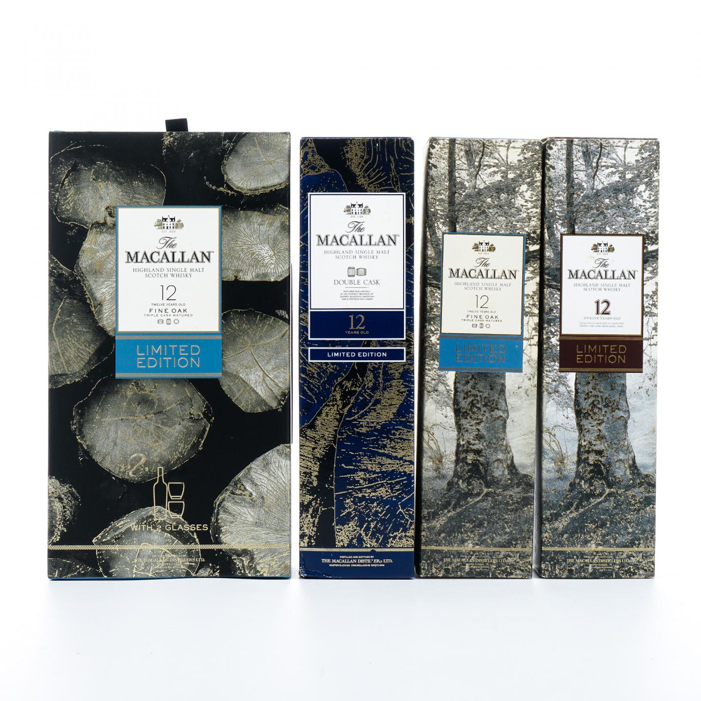 Macallan 麦卡伦 12年 经典雪莉桶/Double Cask/黄金三桶/三桶陈酿系列 4支组