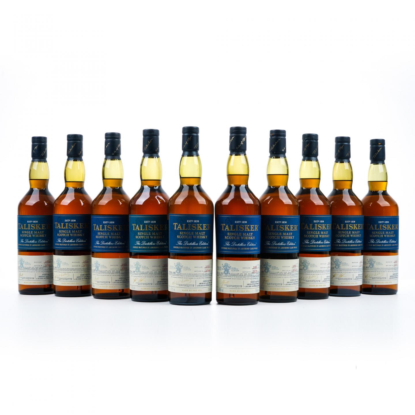 Talisker 泰斯卡 The Distillers Edition 2001~2011垂直年份 10瓶组