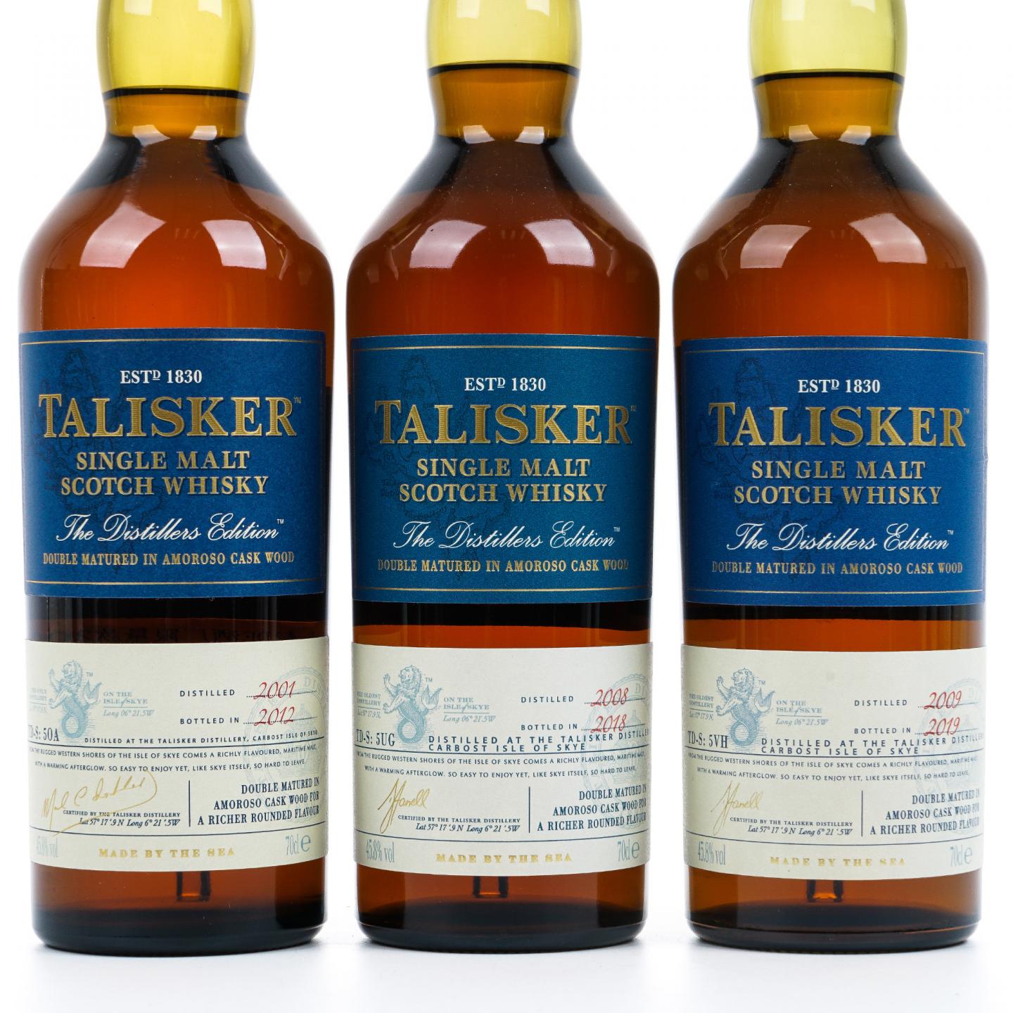 Talisker 泰斯卡 The Distillers Edition 2001~2011垂直年份 10瓶组